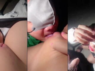ANh grab và em gái bướm múp dừng xe bên đường bú liếm